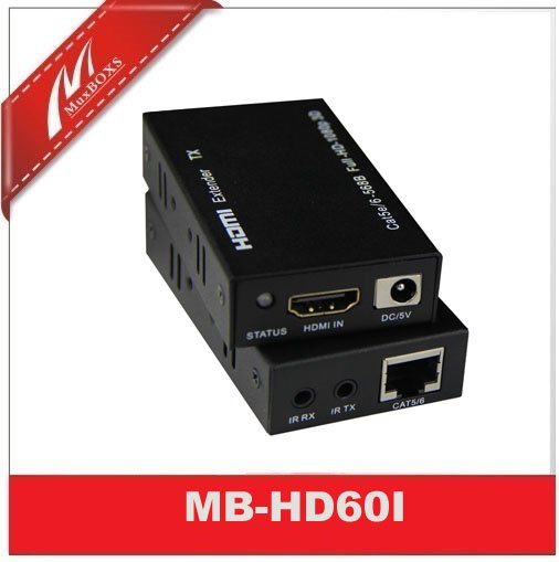 60米HDMI双向红外遥控音视频延长器传输器 高清HDMI实时视频音频同步传输,无延时和异步现象